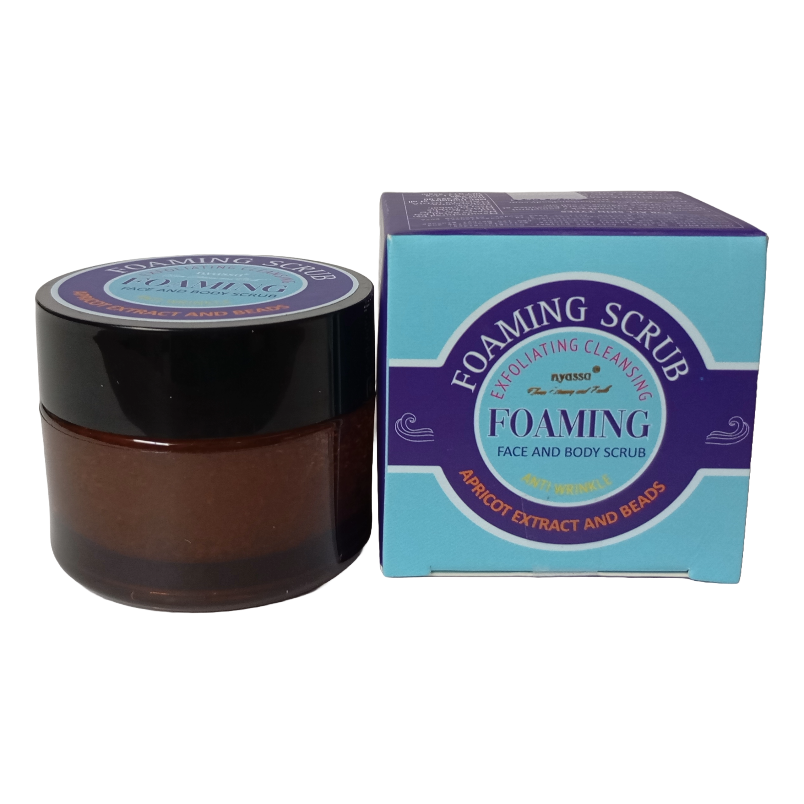 Foaming Scrub - Exfoliating Cleansing Face and Body Scrub with Apricot Extract and Beads