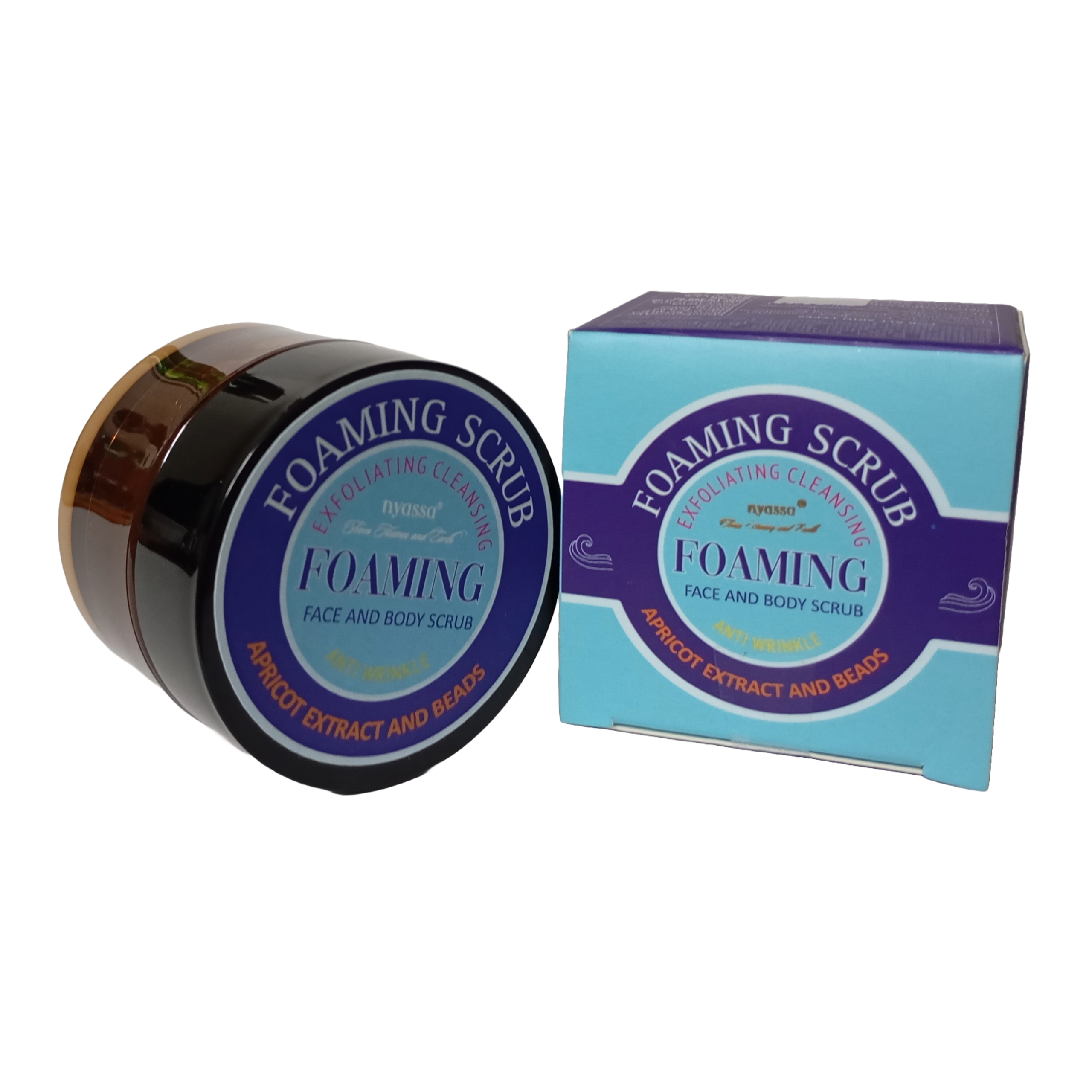 Foaming Scrub - Exfoliating Cleansing Face and Body Scrub with Apricot Extract and Beads
