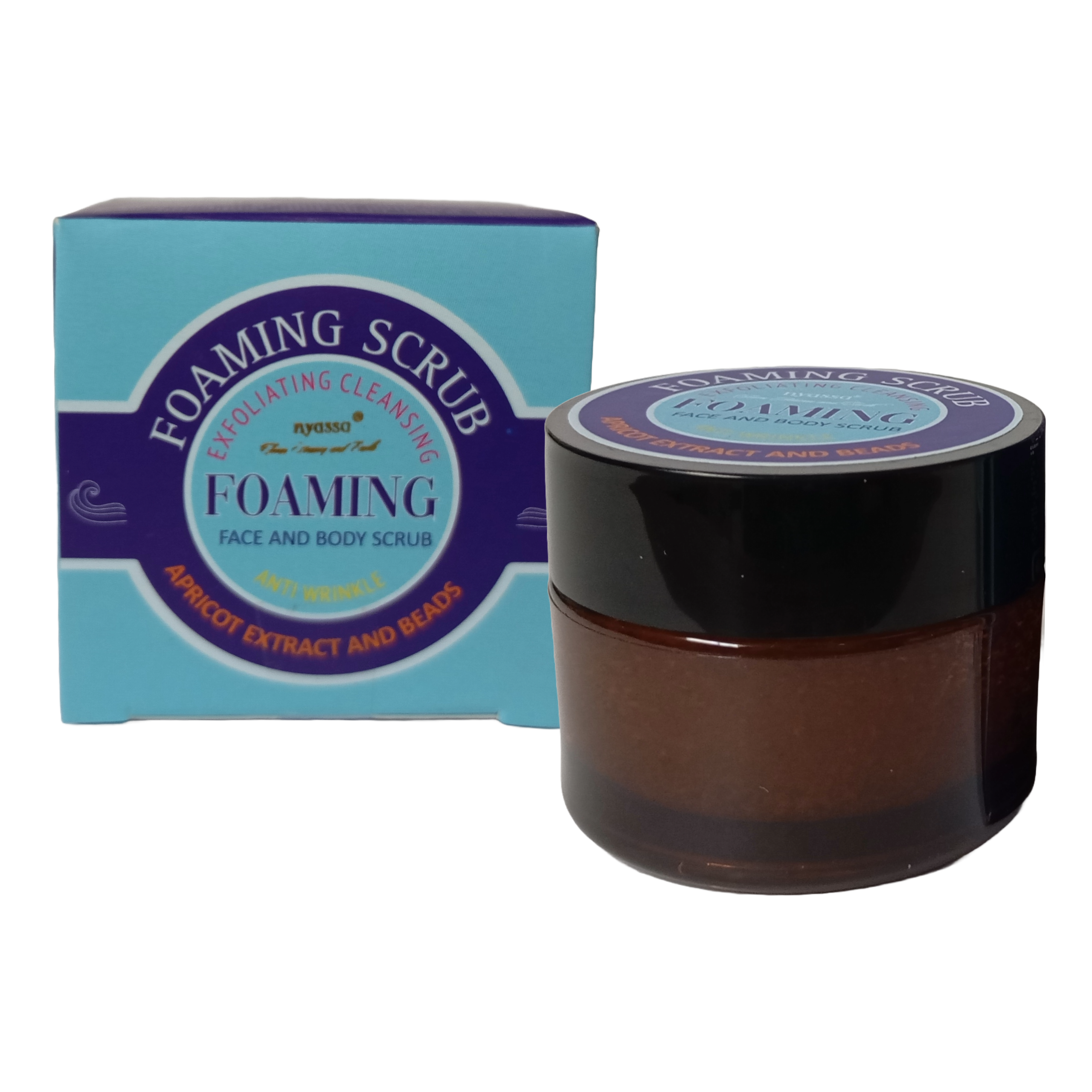 Foaming Scrub - Exfoliating Cleansing Face and Body Scrub with Apricot Extract and Beads