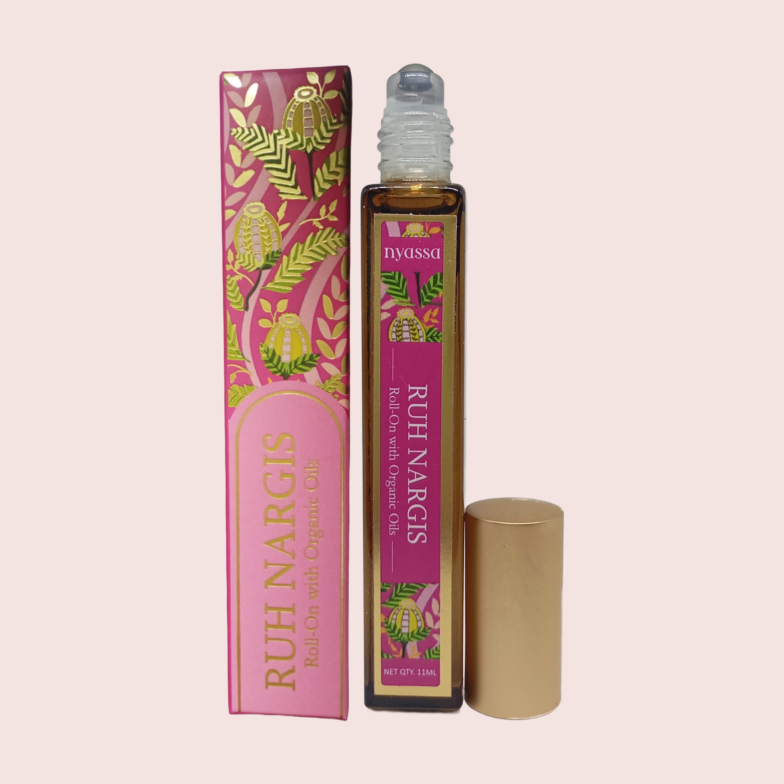 Nyassa Ruh Nargi Roll On with Organic Oils | Organic Cold Pressed Jojoba Oil, Sweet Almond Oil, Fragrance Oil and Vitamin E | 11ml