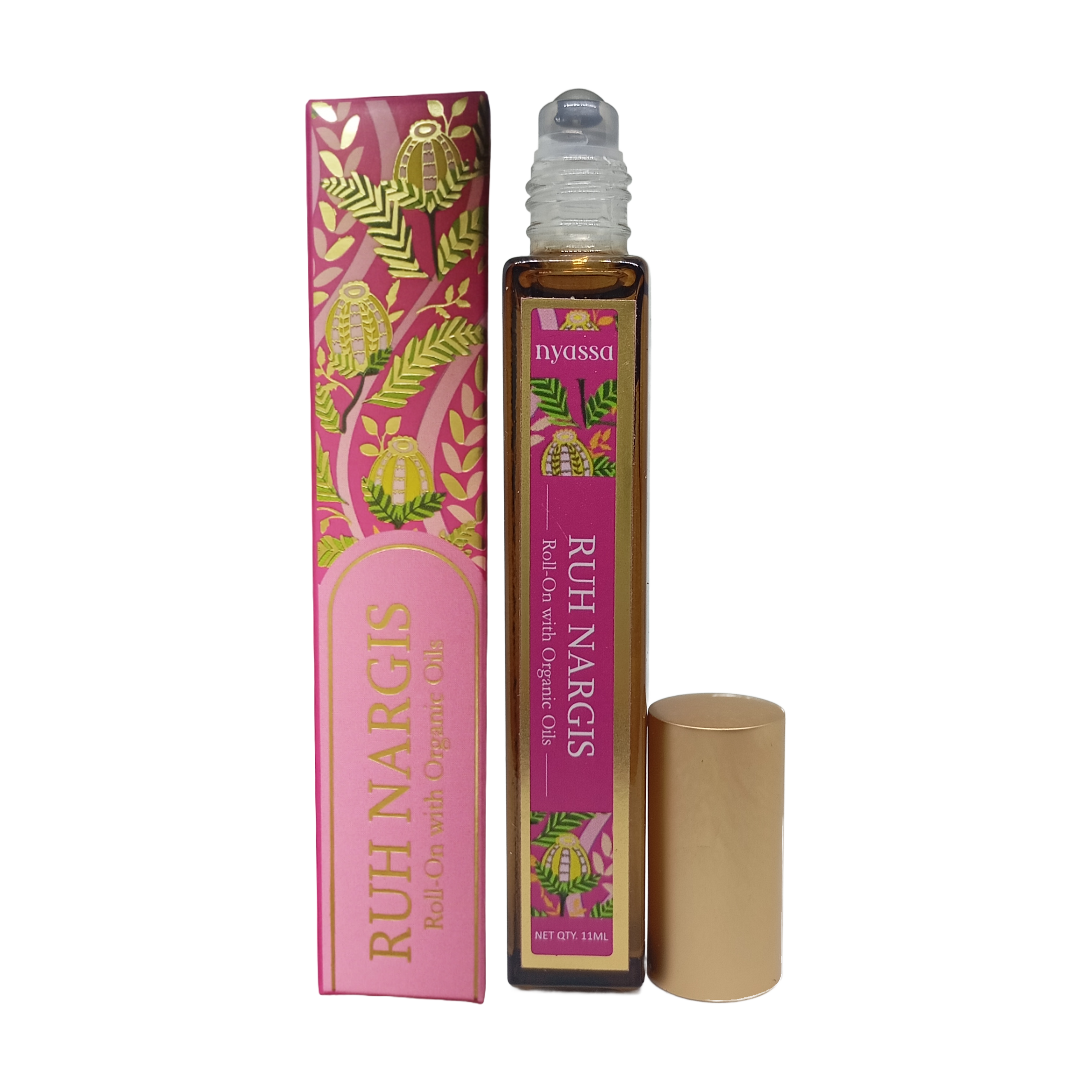 Nyassa Ruh Nargi Roll On with Organic Oils | Organic Cold Pressed Jojoba Oil, Sweet Almond Oil, Fragrance Oil and Vitamin E | 11ml