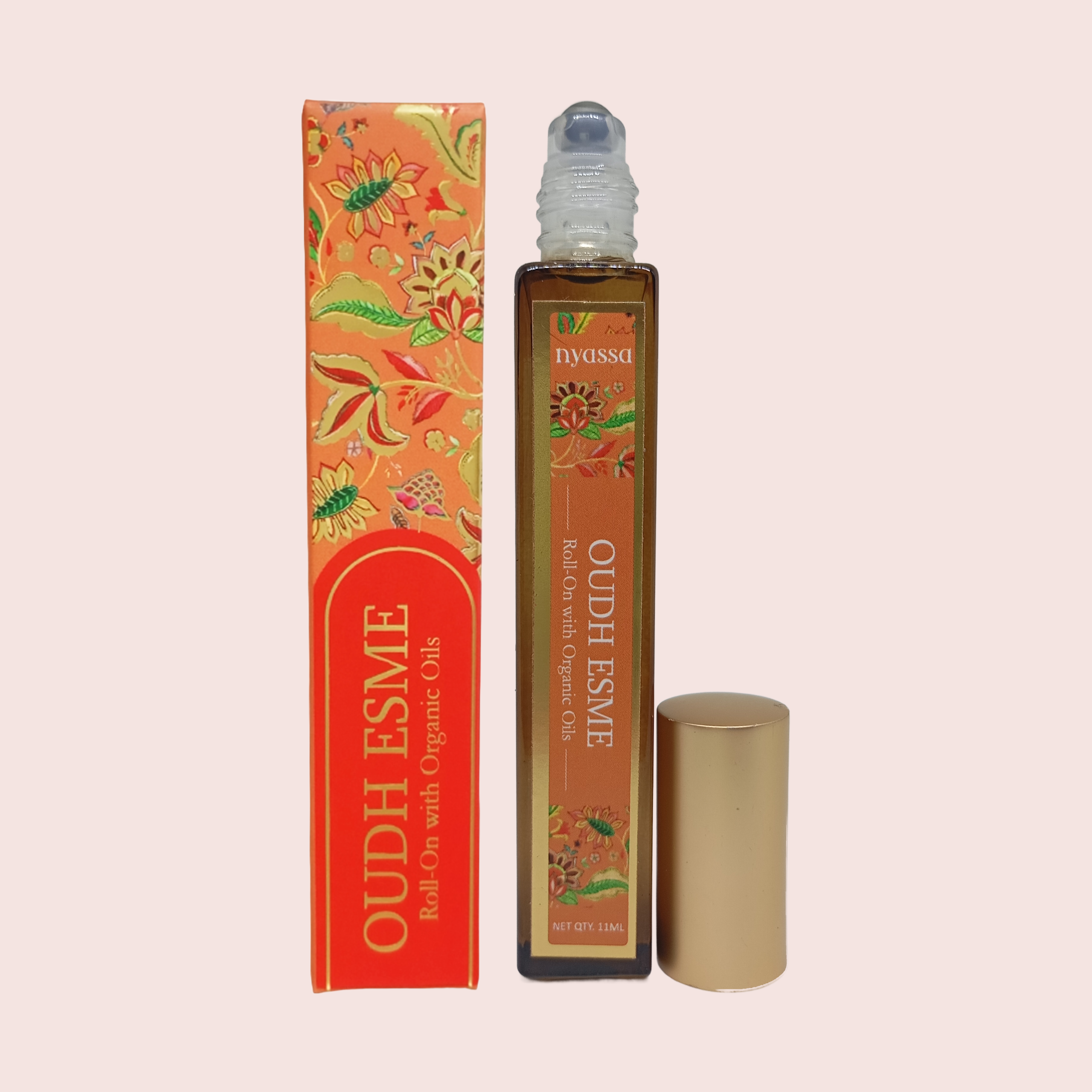Oudh Esme Roll On with Organic Oils | Organic Cold Pressed Jojoba Oil, Sweet Almond Oil, Fragrance Oil and Vitamin E | 11ml
