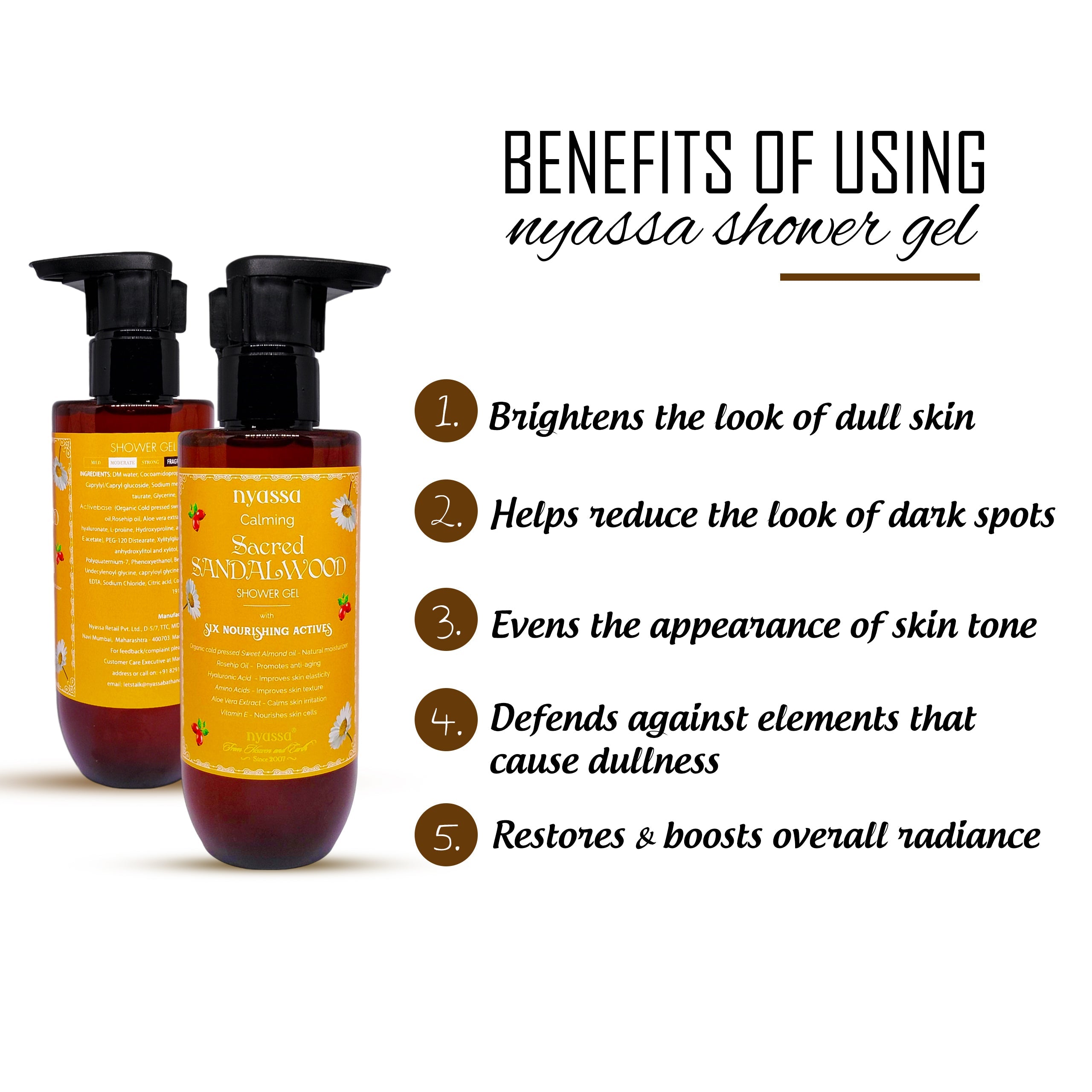 Calming Sacred Sandalwood Shower Gel With 6 Nourishing Actives 210ml