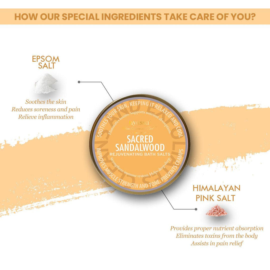 Sacred Sandalwood Bath Salt 220 GM - Nyassa