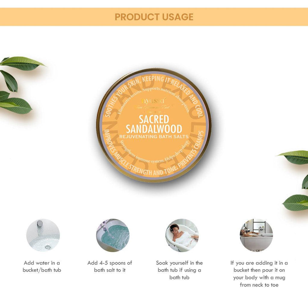 Sacred Sandalwood Bath Salt 220 GM - Nyassa