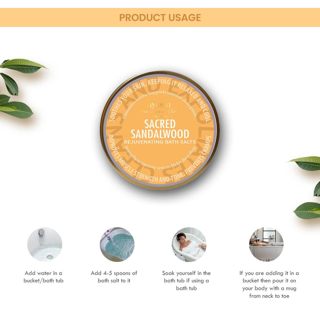 Sacred Sandalwood Bath Salt 220 GM - Nyassa