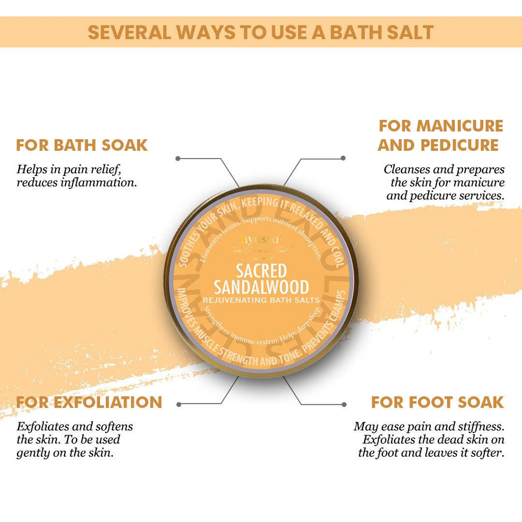 Sacred Sandalwood Bath Salt 220 GM - Nyassa