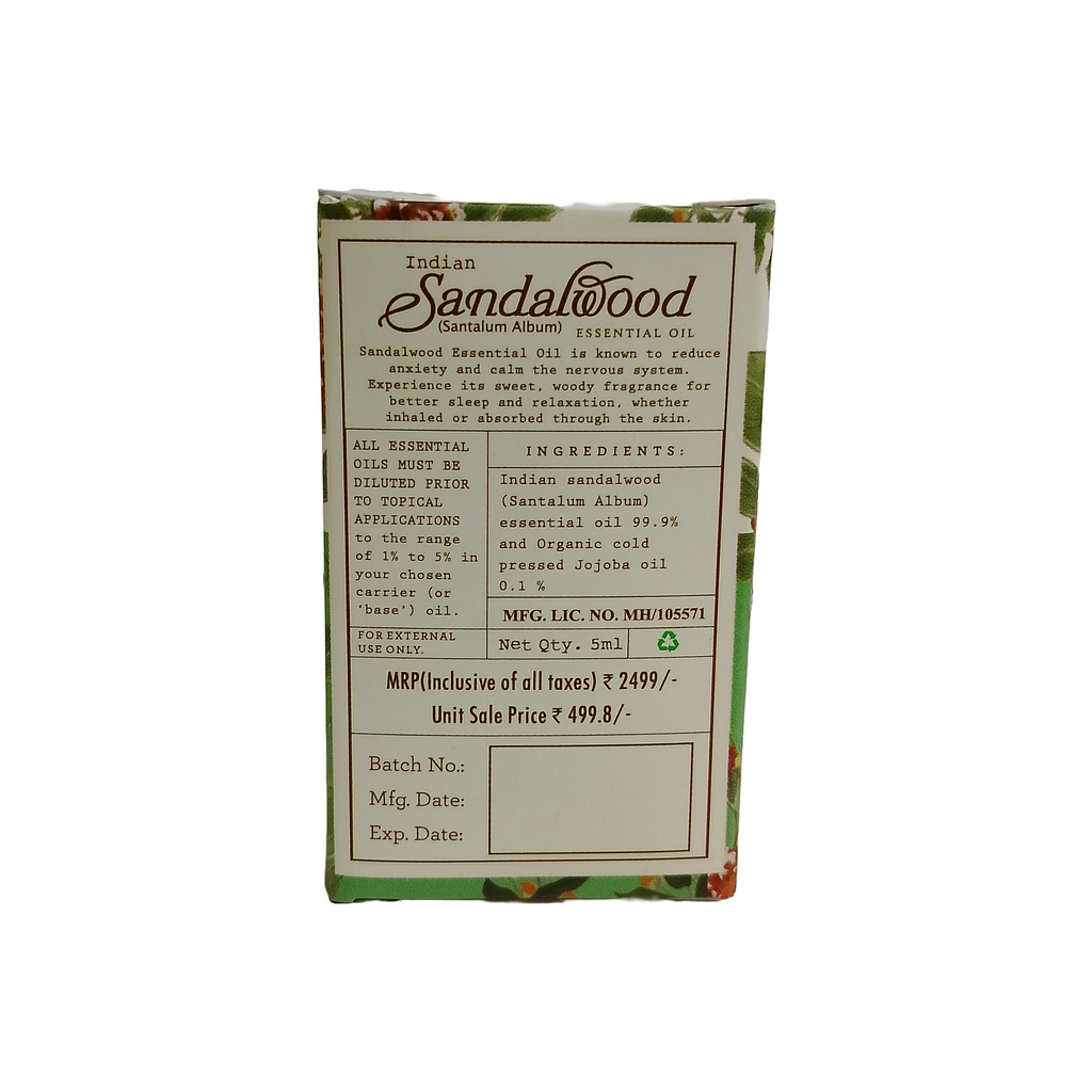 Indian Sandalwood (Santalum Album) Essential Oil 5ml