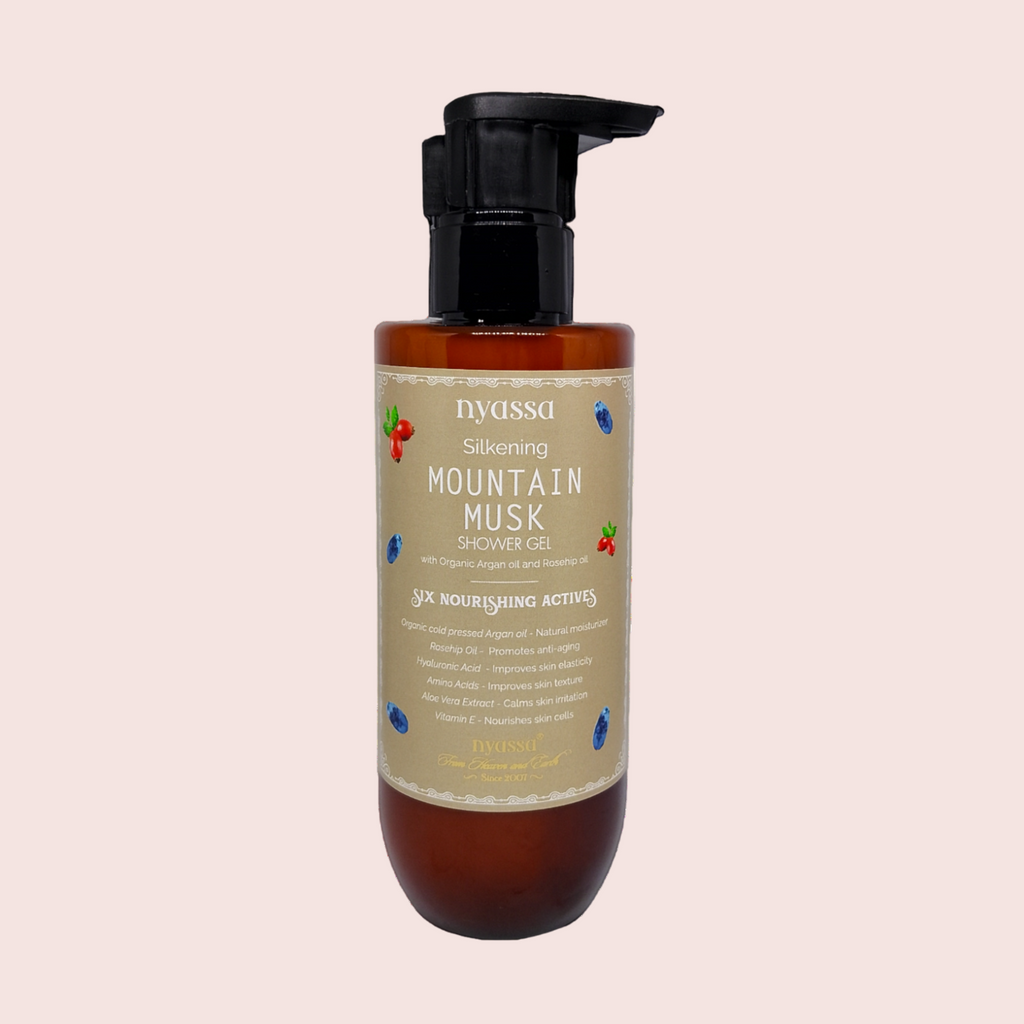 Silkening Mountain Musk Shower Gel With Organic Argan Oil And Rosehip Oil
