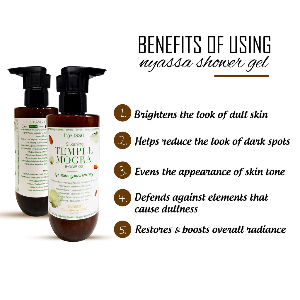 Silkening Temple Mogra Shower Gel With Organic Argan Oil And Rosehip Oil