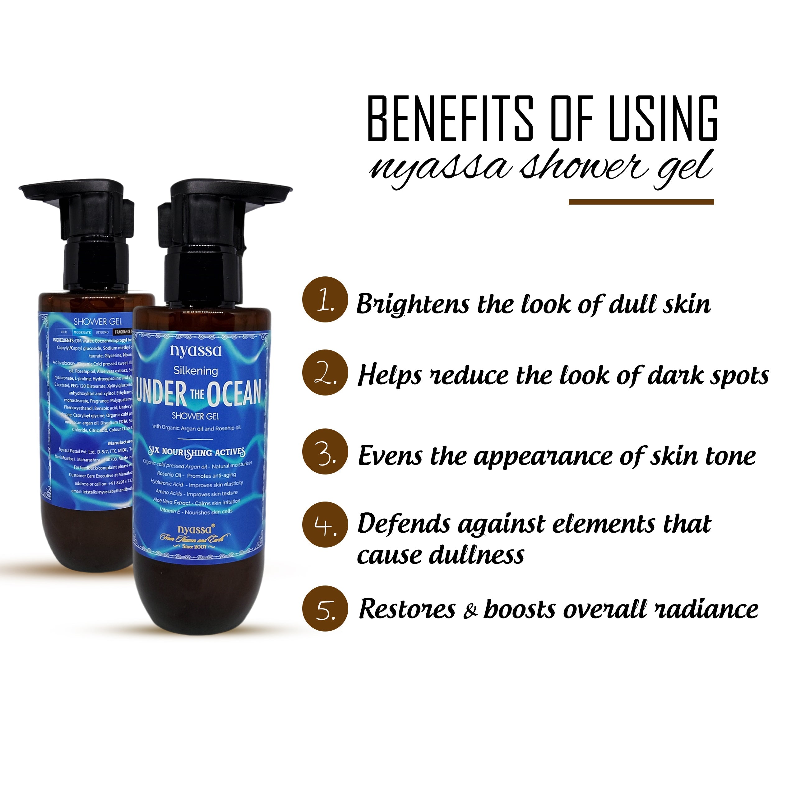 Silkening Under The Ocean Shower Gel With Organic Argan Oil And Rosehip Oil