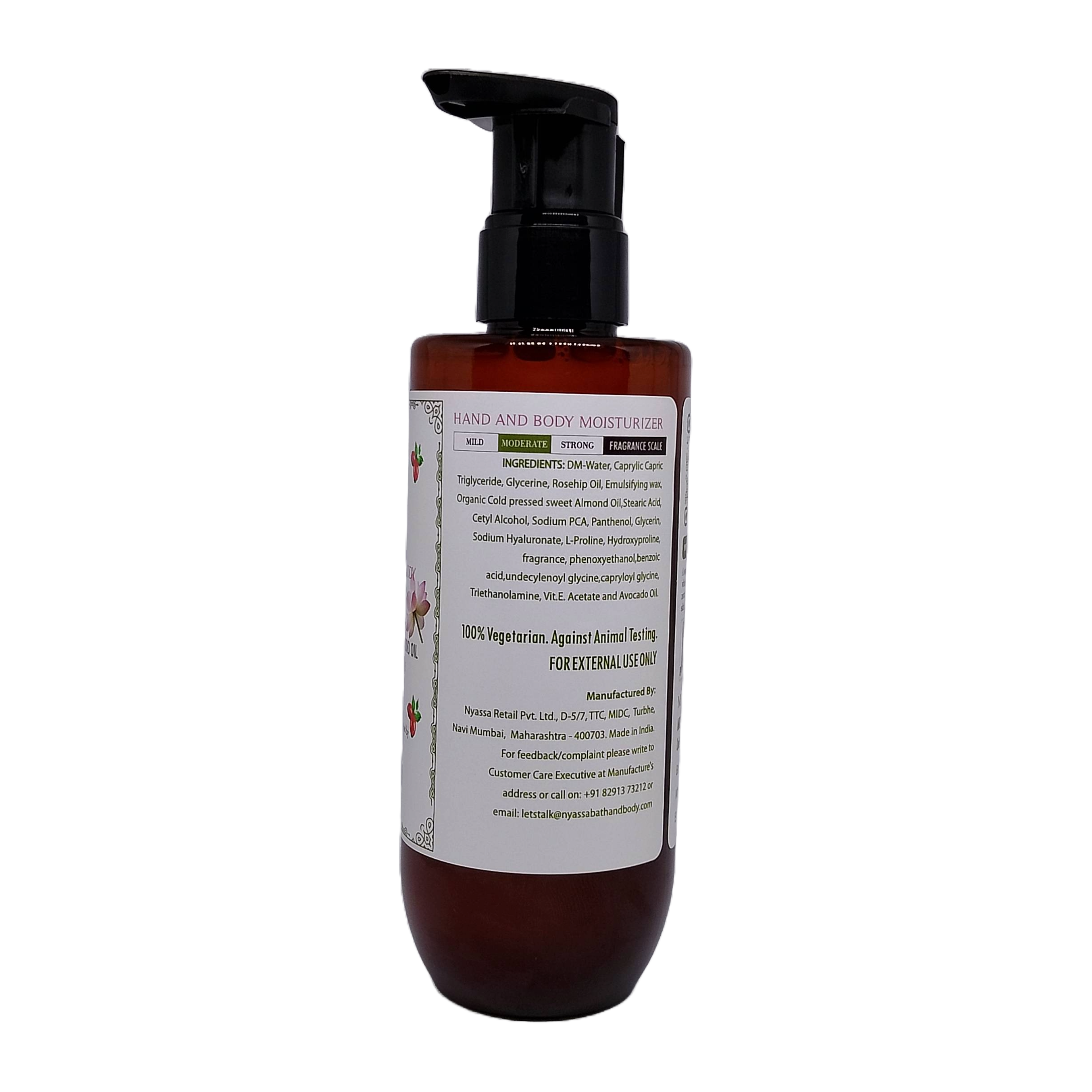 Nyassa Divine Lotus  Hand and Body Moisturizer with Rosehip Oil & Organic Sweet Almond Oil 200ml