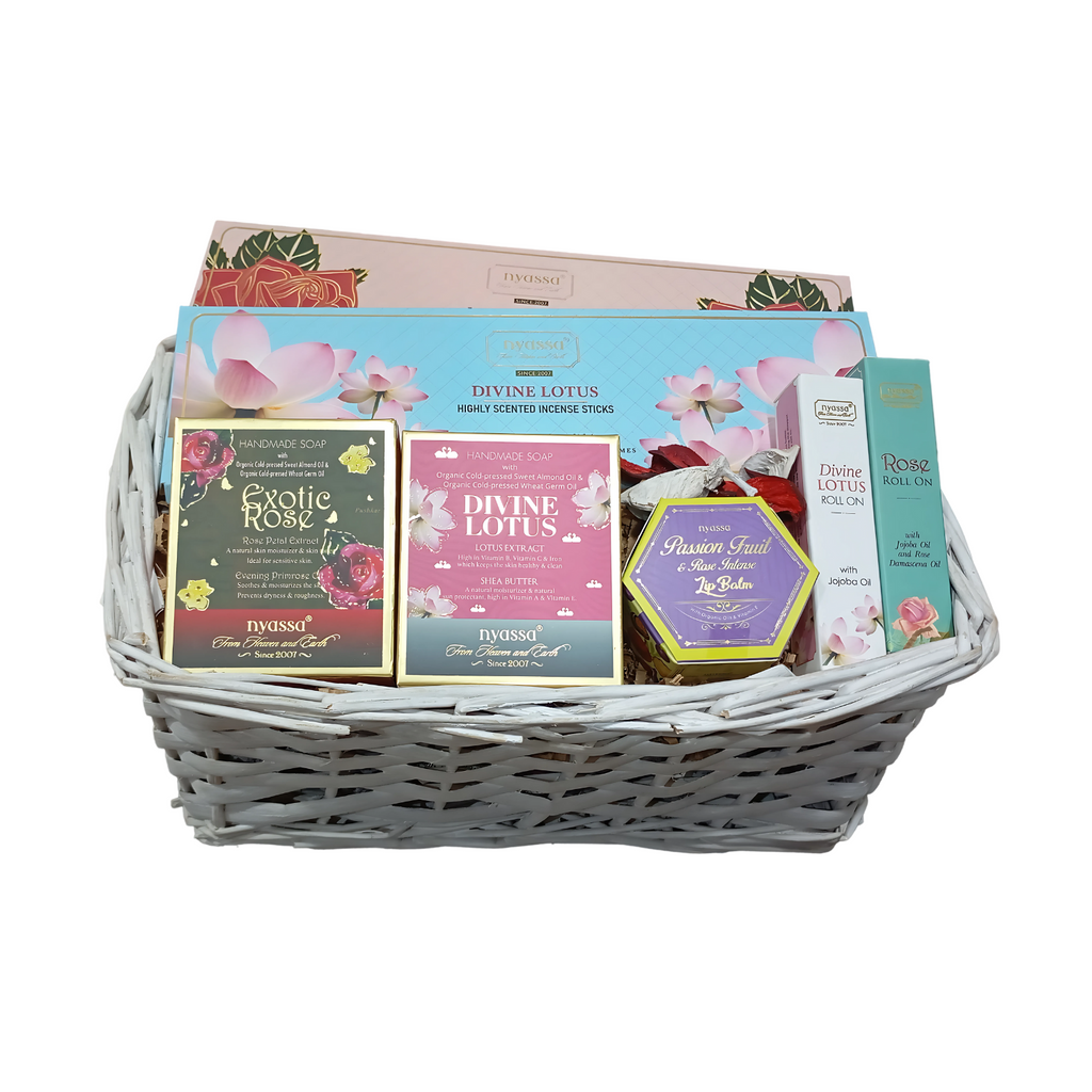 Divine Rose & Lotus Bliss Gift Basket