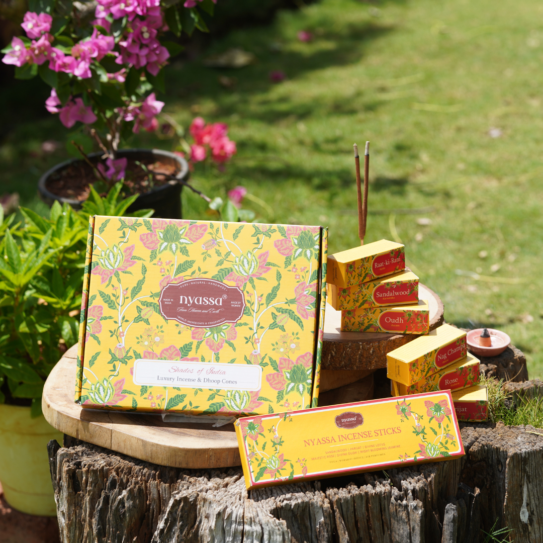 Shades of India Luxury Incense & Dhoop Cones Gift Set – Premium 5 Variant of Dhoop Cones and 6 Variant  Handcrafted Incense Stick