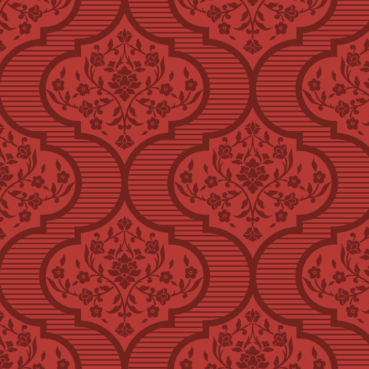 Ruby Red Damask Floral Trellis Wallpaper - Elegant & Luxurious Home Decor