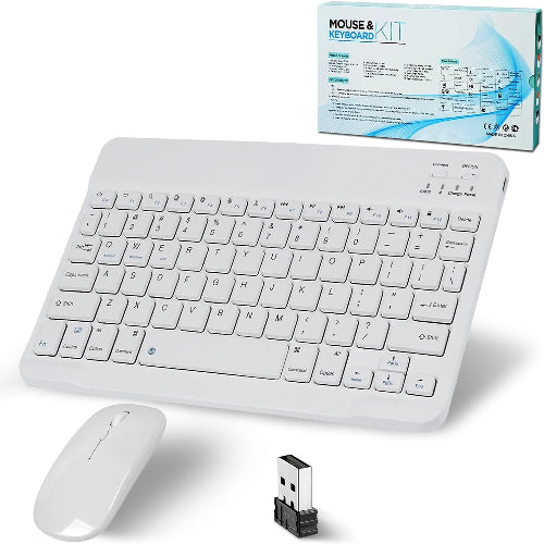 Wireless Bluetooth Keyboard and Mouse 2.4Ghz USB Rechargeable
