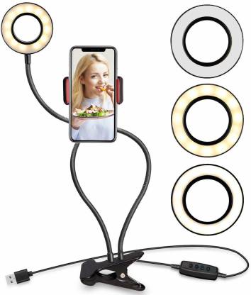 Professional live stream selfi light with cable Ring Flash  (Black, White)