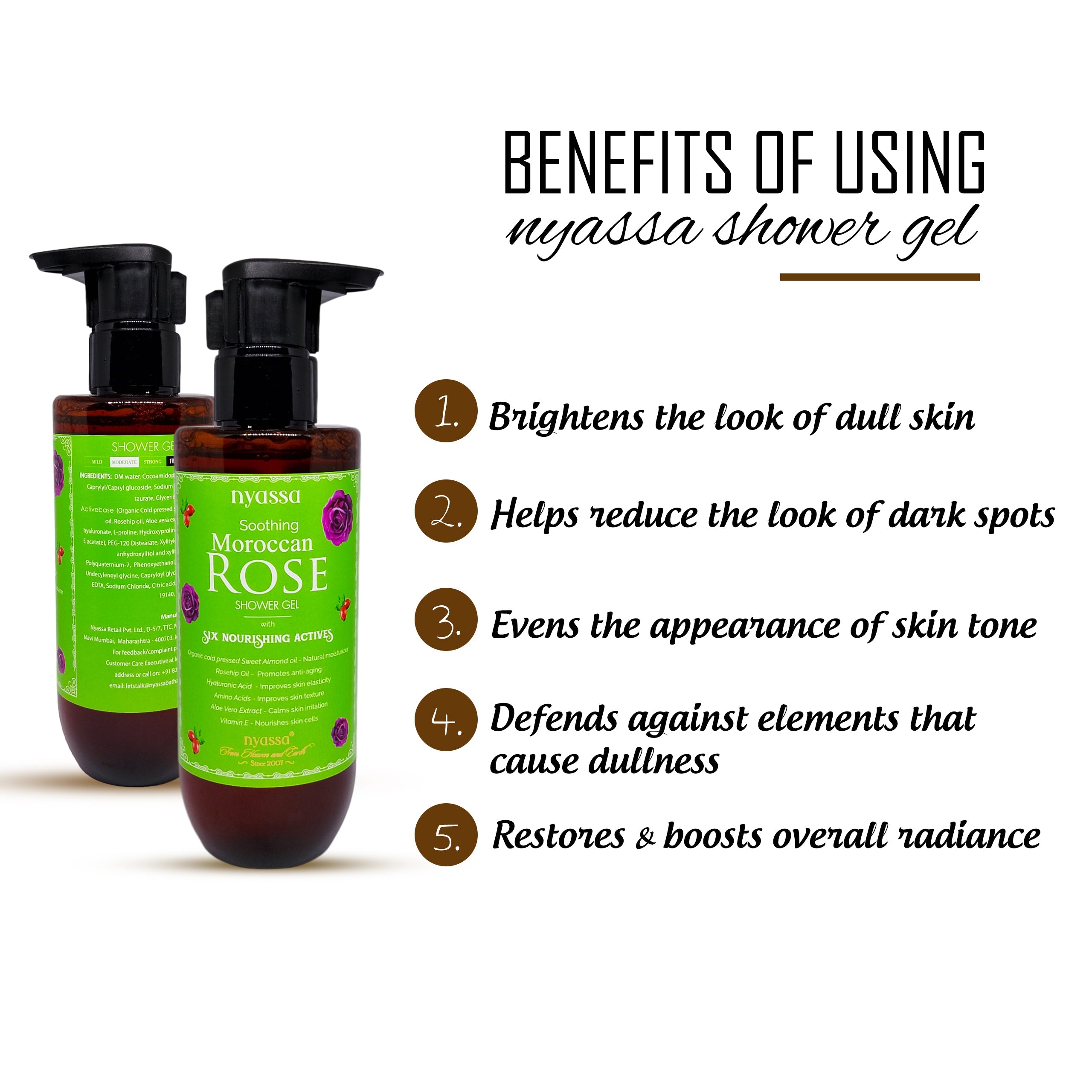 Soothing Moroccan Rose Shower Gel with 6 Nourishing Actives