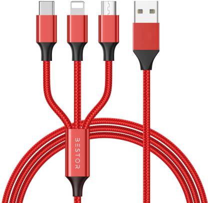 durReey USB Type C Cable 2 A 1.2 m Multi Charging Cable 4ft 3 in 1 Nylon Braided Multiple USB Fast Charging Cable for Android, iOS and Type C Devices USB Port Connectors