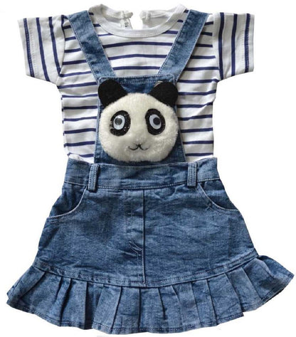 durReey Baby Girls Dungaree With Tshirt Design No 1027