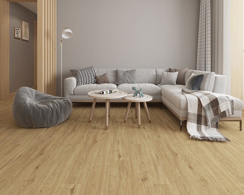 Modern living room with a sectional sofa, armchair, and coffee table.